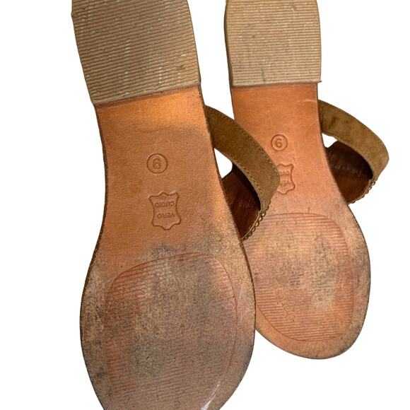 Charles David beaded tan leather sandals 9 - Picture 4 of 5